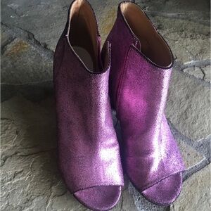 Maison Margiela Open Toe Metallic Purple 3’ Heel Boots